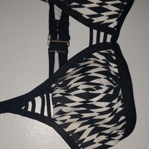 Cute off-white and black bikini top